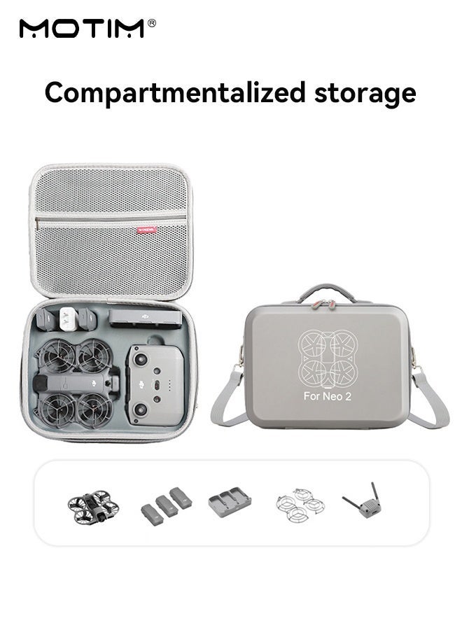 موتيم حقيبة حمل طائرة DJI Neo 2 بدون طيار، حقيبة سفر محمولة على الكتف لطائرة DJI Neo بدون طيار، وحقيبة تخزين واقية محمولة باليد لإكسسوارات مجموعة DJI Neo Fly More Combo - Image 4
